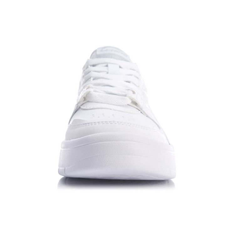 Li Ning We Wo Superwave Lite Leather Slip Resistant Durable Lightweight Breathable Low Top Skate Shoes Women sneakers White AGCQ082-1