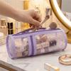 Clear Mesh Pencil Case Mesh Mesh Makeup Pouch Simple Mesh Storage Bag  Girls Boys