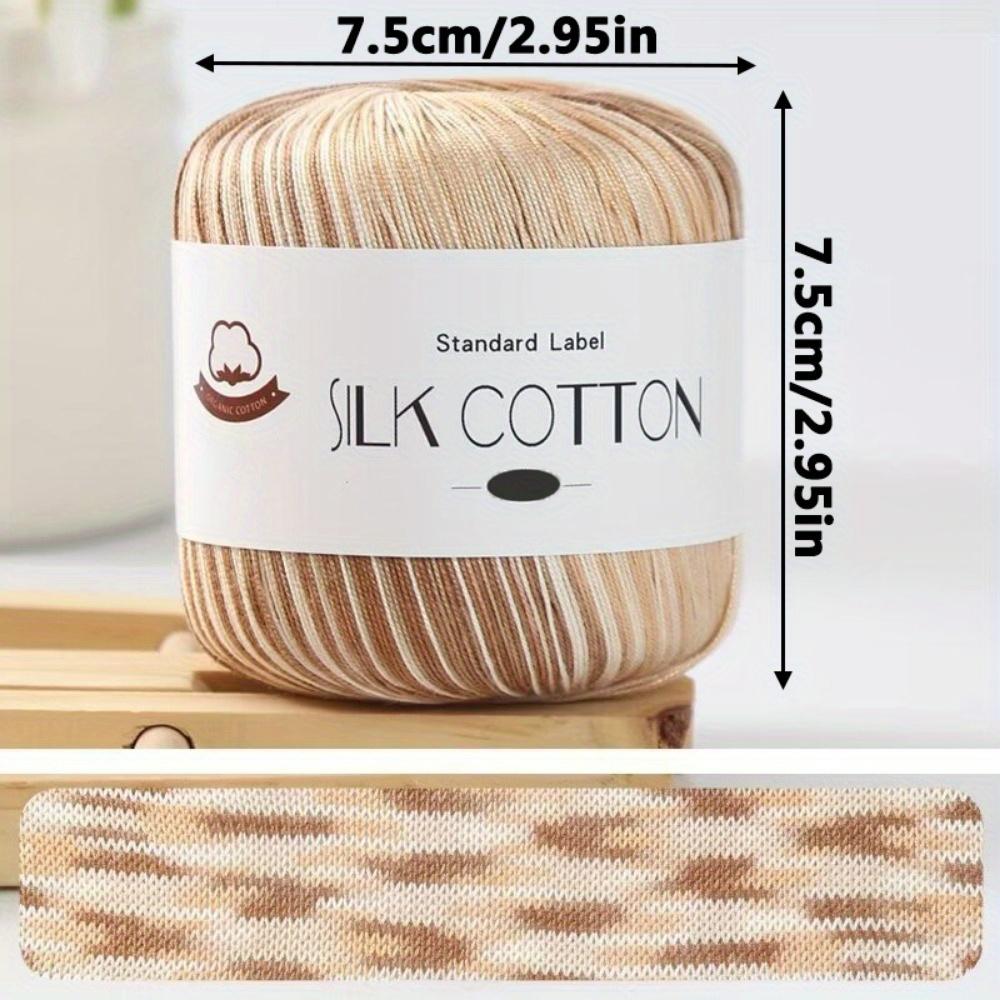 3-teiliges mehrfarbiges Seiden-Baumwoll-Mischgarn, ideal zum Häkeln und Stricken, für Kleider, Westen, Schals, Stirnbänder
