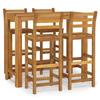 VidaXL 5-Piece Garden Bar Set, Table and Chairs with Footrests, Outdoor Patio Furniture Set, Wood 3154396