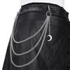 Punk Metal Cross Rivet Layered Chain Keychains for Men Women Waist Key Chain Wallet Jeans Hip-hop Pants Belt Jewelry Accessories