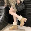 Women's Thick-soled Snow Boots with Short Plush Collars Cold-proof and Warm Women's Boots Outdoor Fashion Botines Para Mujeres