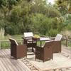 Day and Night - Day and Night 5-piece Garden Dining Set with Brown Synthetic Rattan Cushions