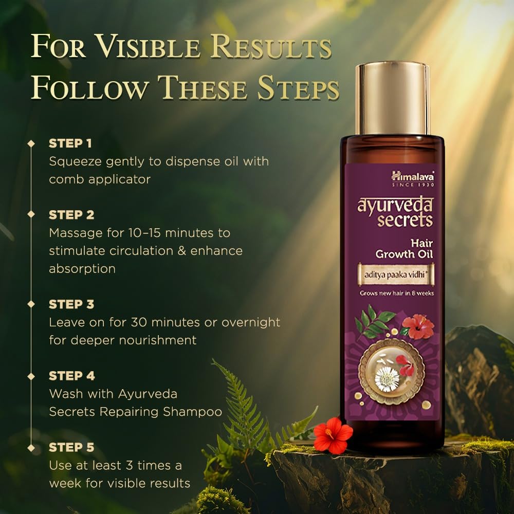 Himalaya Ayurveda Secrets Hair Growth Oil 200 Ml Pack of 1 | Ayurvedic Scalp & Hair Strengthening Oil