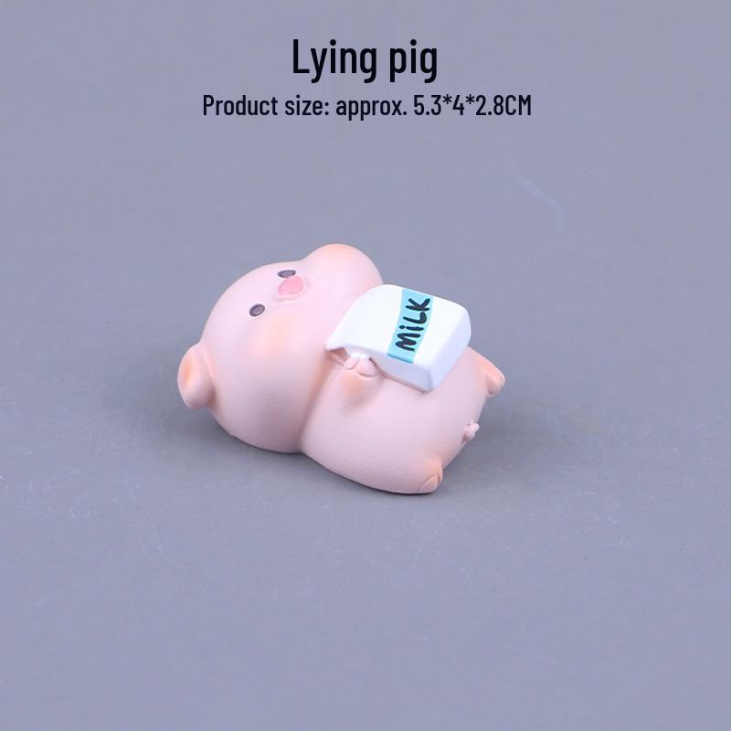 Creative Piggy Resin Ornament for Car and Office Decor