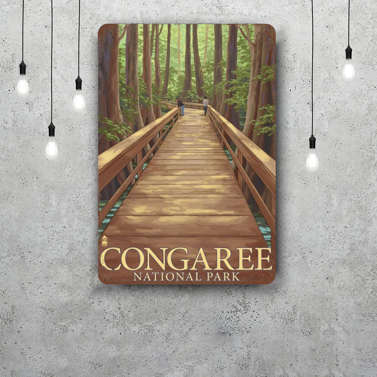 congaree national park Decor Poster Vintage Tin Sign Metal Sign Decorative Plaque for Pub Bar Man Cave Club Wall Decoration 20x30cm（7.8x11.8inch）