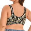 Plus Size Floral Print Wireless Bra, Elegant & Comfy Anti Sagging Push Up Breathable Bras, Women's Lingerie & Underwear
