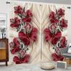 Cortinas con patrón de flores tridimensionales 3D de 2 piezas para sala de estar, juego de tratamiento de ventana con ojales en la parte superior para sala de estudio y decoración del hogar