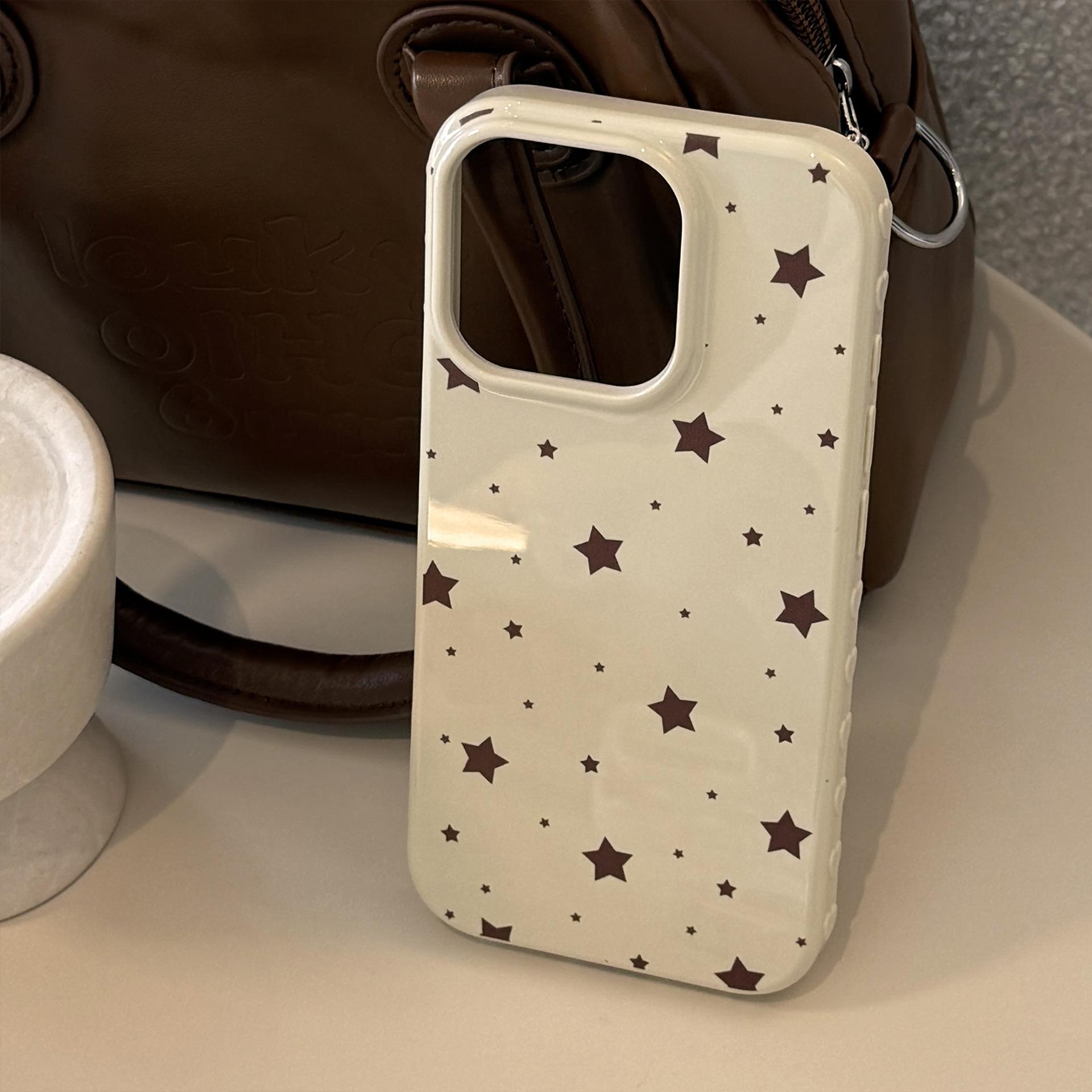 

Ins Niche Simple Brown Star для Apple 17 Чехол для мобильного телефона для IPhone15 Мягкий 16pro Max Все включено 12 12/12pro