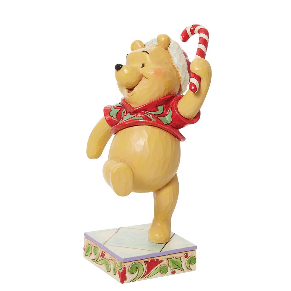 Jim Shore Enesco Disney Traditions Winnie the Pooh with Candy Cane Inch 5.5