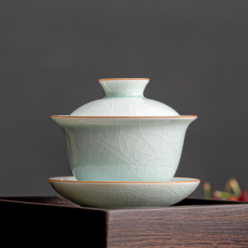 Ru Kiln Style Celadon Sancai Gaiwan Tea Bowl