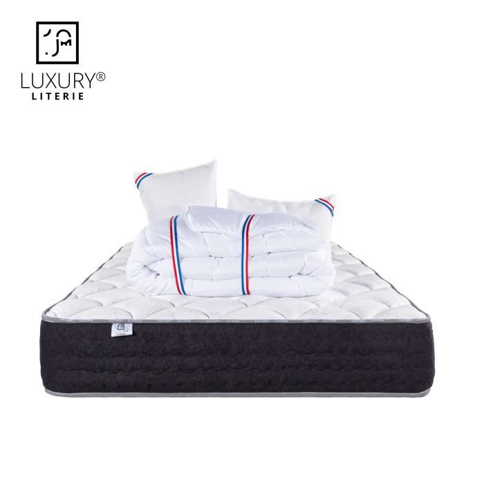 Ensemble Matelas Sérénité 160x200 cm + 2 Oreillers + Couette