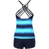 Fashion Womens  Printed Split Two-piece Swimsuit Vest Backless Beachwear