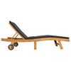 Sun Lounger Brown and Dark Grey Polyester