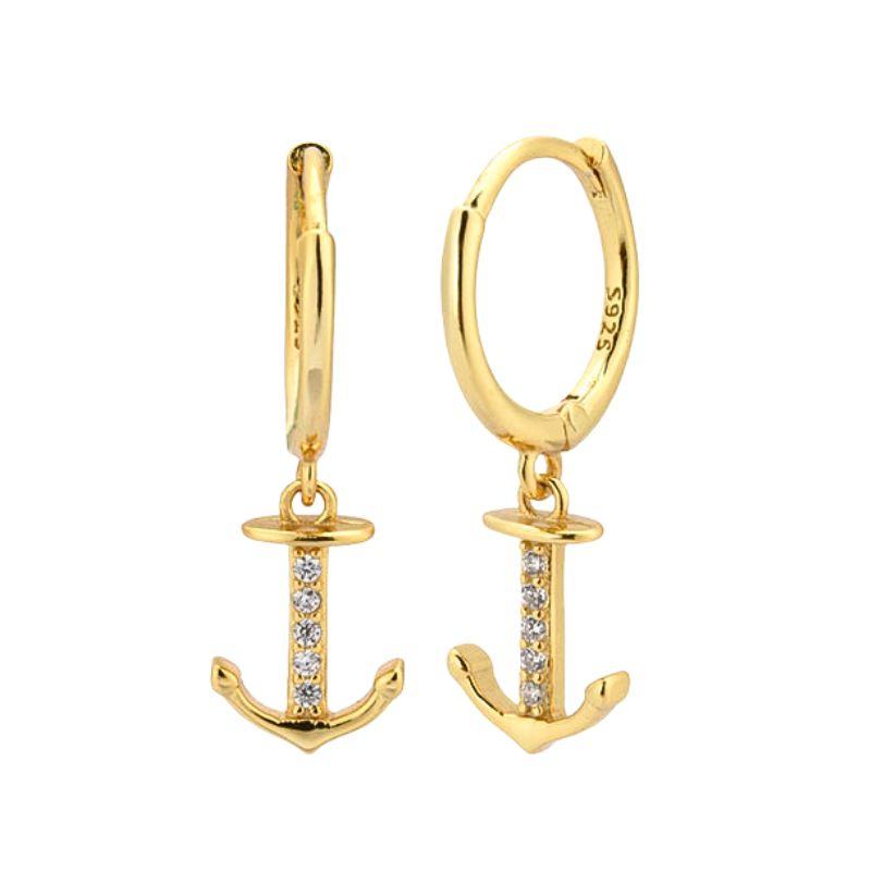 925 Silver Needle Square Pendant Hoop Earrings Vintage Gold Earrings For Women Shell Pendant Earring Fashion Jewelry Accessories
