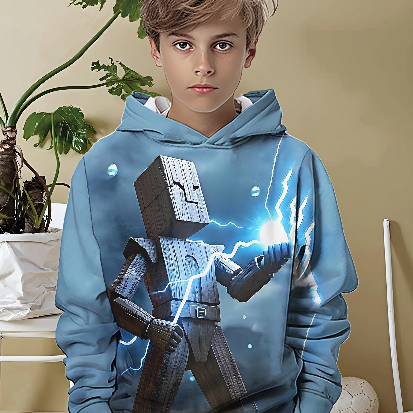 minimalist printed lightning pattern base sweater knitted fabric casual round neck long sleeved pullover sweatshirt 13-14Y 1484₽