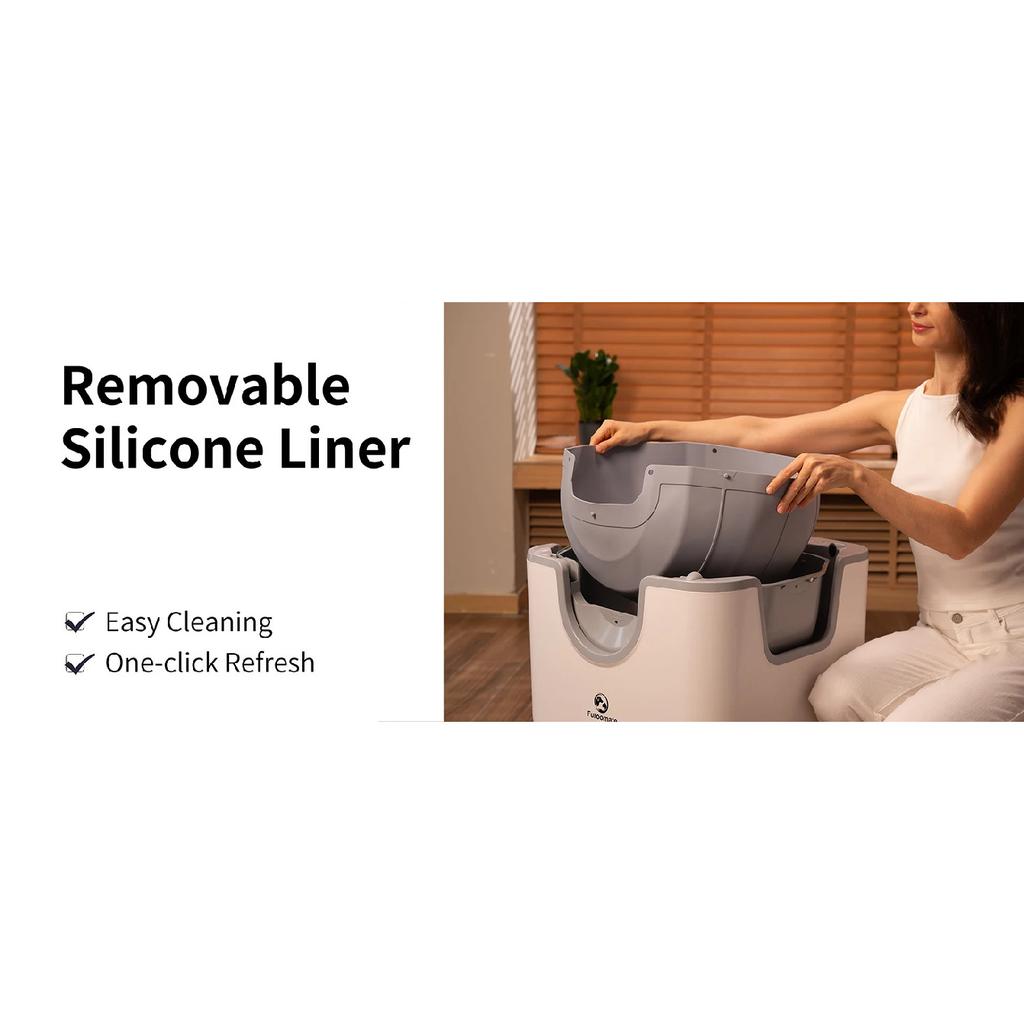F6 Self-Cleaning Litter Box - Open-Top Automatic Cat Litter Box with Odor Control, Safety Features, and Easy Maintenance