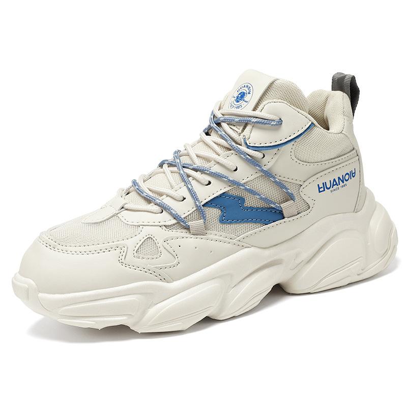 Men's shoes spring new breathable high-top shoes men's trendy versatile platform sports casual running trendy shoes