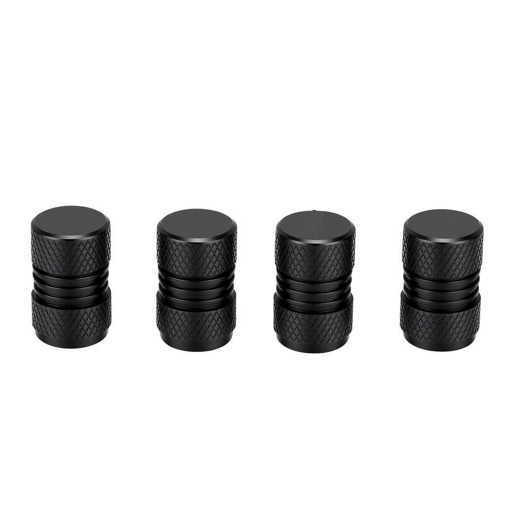 4pcs Tire Valve Stem Aluminum Alloy Black Tire Stem Covers for Cars Mountain Bikes