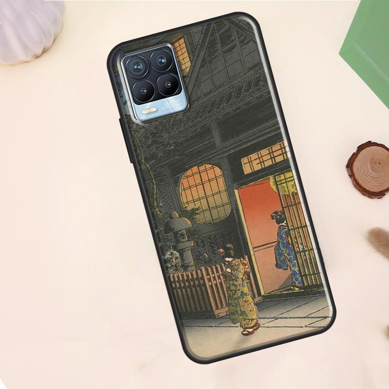 Japanese Style Ukiyo-e Art Case For Realme 15 Pro GT7 GT6 C75 C65 C67 C61 C53 C55 C51 C35 C63 C71 11 12 13 14 Pro Plus