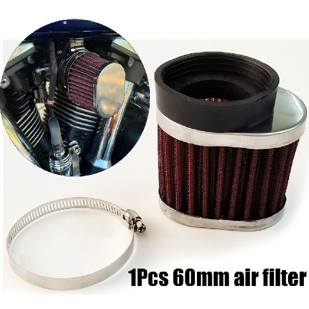 High Flow Air Filter 60mm For Motor Car Minibike Cold Air Intake Cone Filter Red