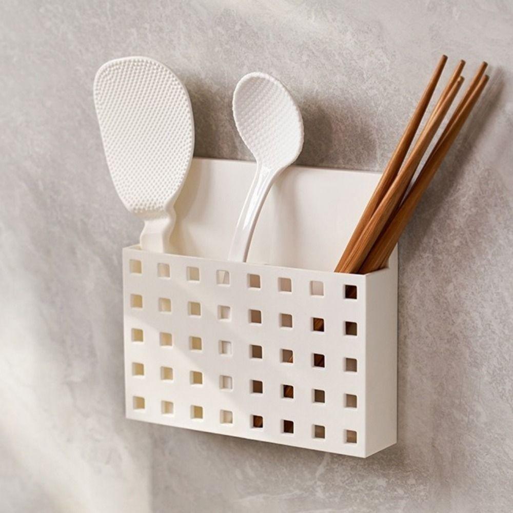 Wall Mounted Magnetic Storage Box Plastic Tableware Container Multipurpose Pen Holder  Bathroom