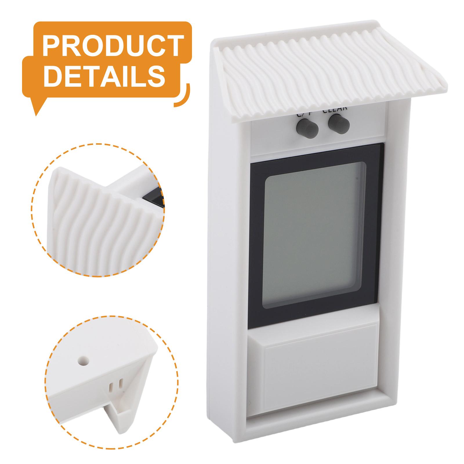 Digital Thermometer Max Min for Indoor and Outdoor Garden and Greenhouse Temperature Measurement with Waterproof Slot Design белый