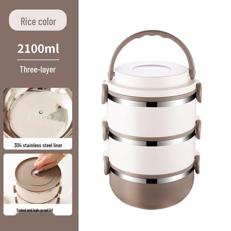 ZhiShi 3-Layer Insulated Stainless Steel Lunch Box