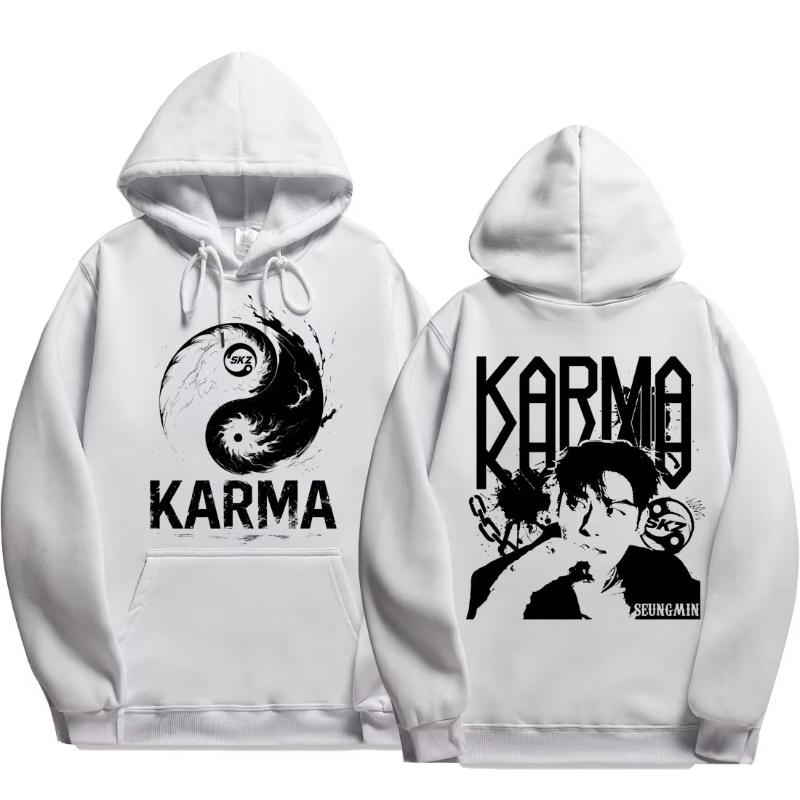 KPOP 4. Album "KARMA" Unisex Oversized Hoodie im gleichen Stil FELIX HAN BANGCHAN CHANGBIN HYUNJIN LEE KNOW K-POP Merchandise Bekleidung