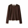 Double-Sided Plush Color Block Long Sleeve Layered T-shirt – 2025 Autumn/Winter Collection