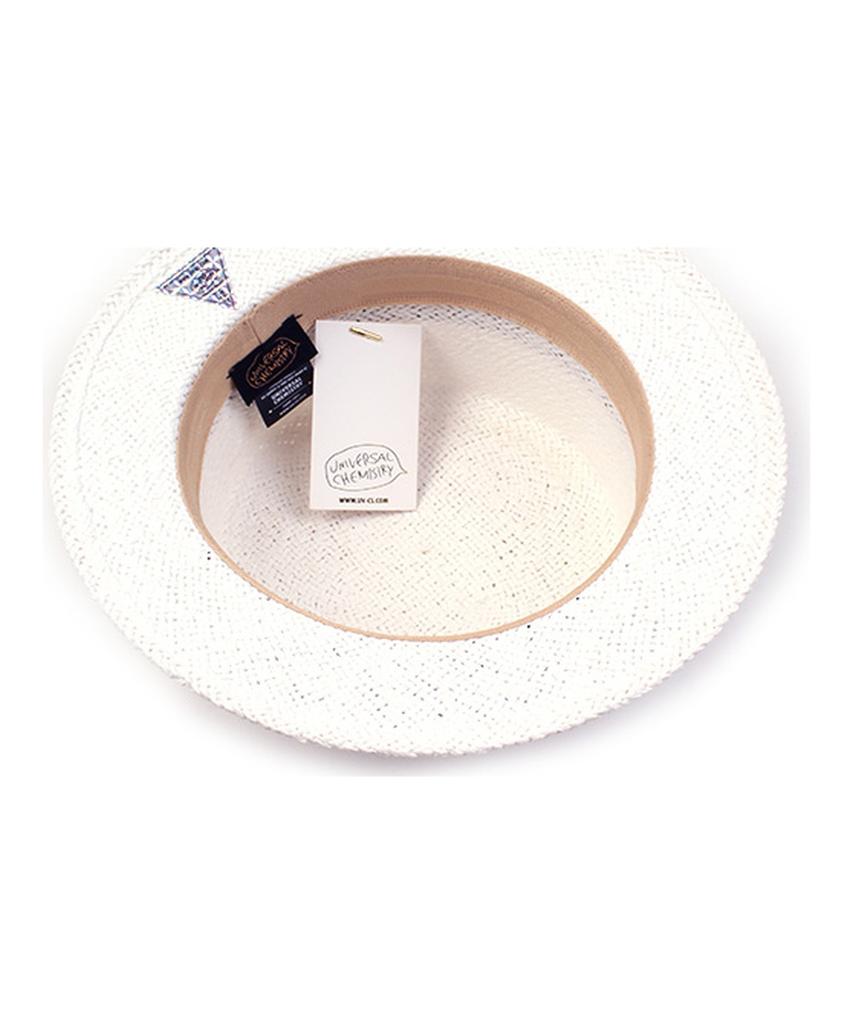 Yunibeosyeolkemiseuteuli Cool Line White Flat Short Panama Hat Summer Fedora