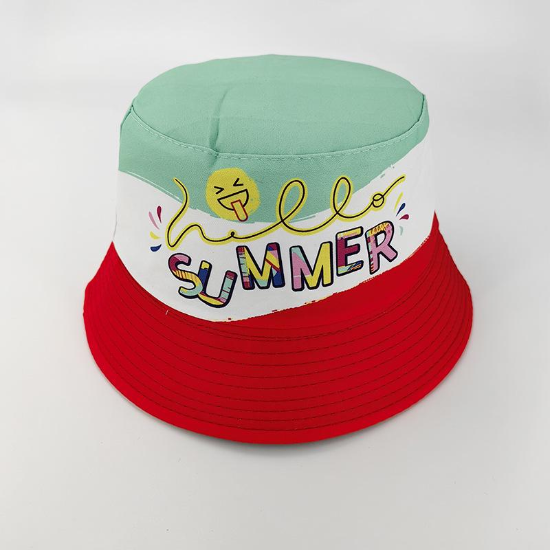 Kids' Cartoon Print Sun Protection Bucket Hat, Double-Sided for Boys & Girls, Trendy Outdoor Headwear