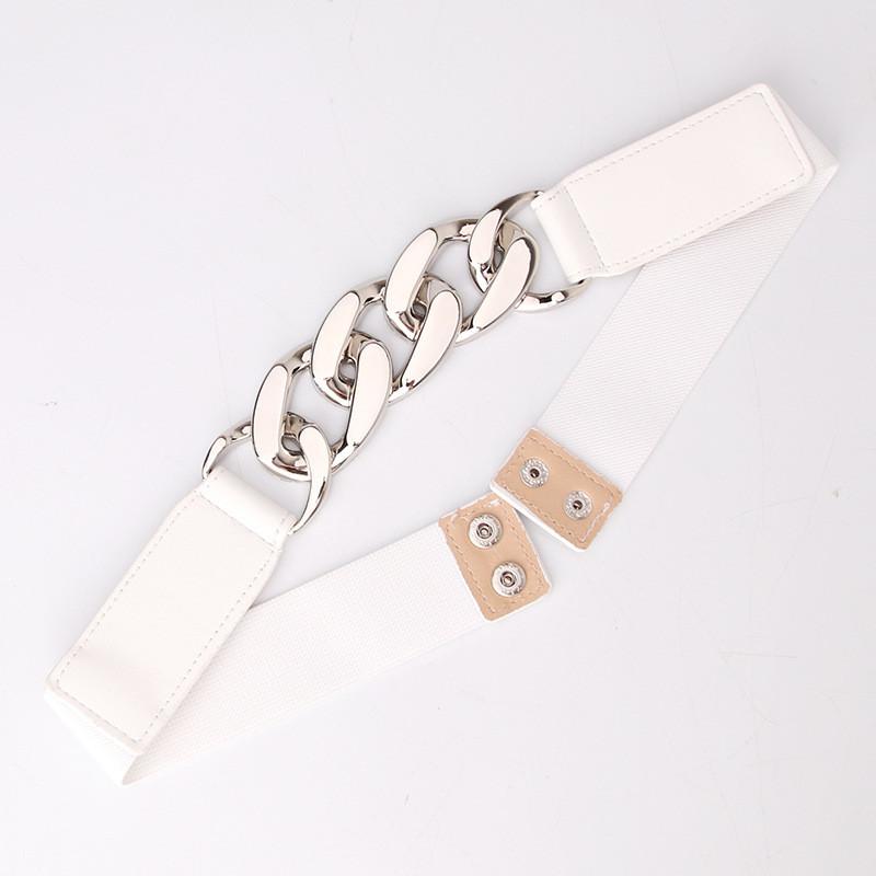 Punk Rock Metal Chain Waist Belt With Adjustable Elastic For Men Women Festival Accessory