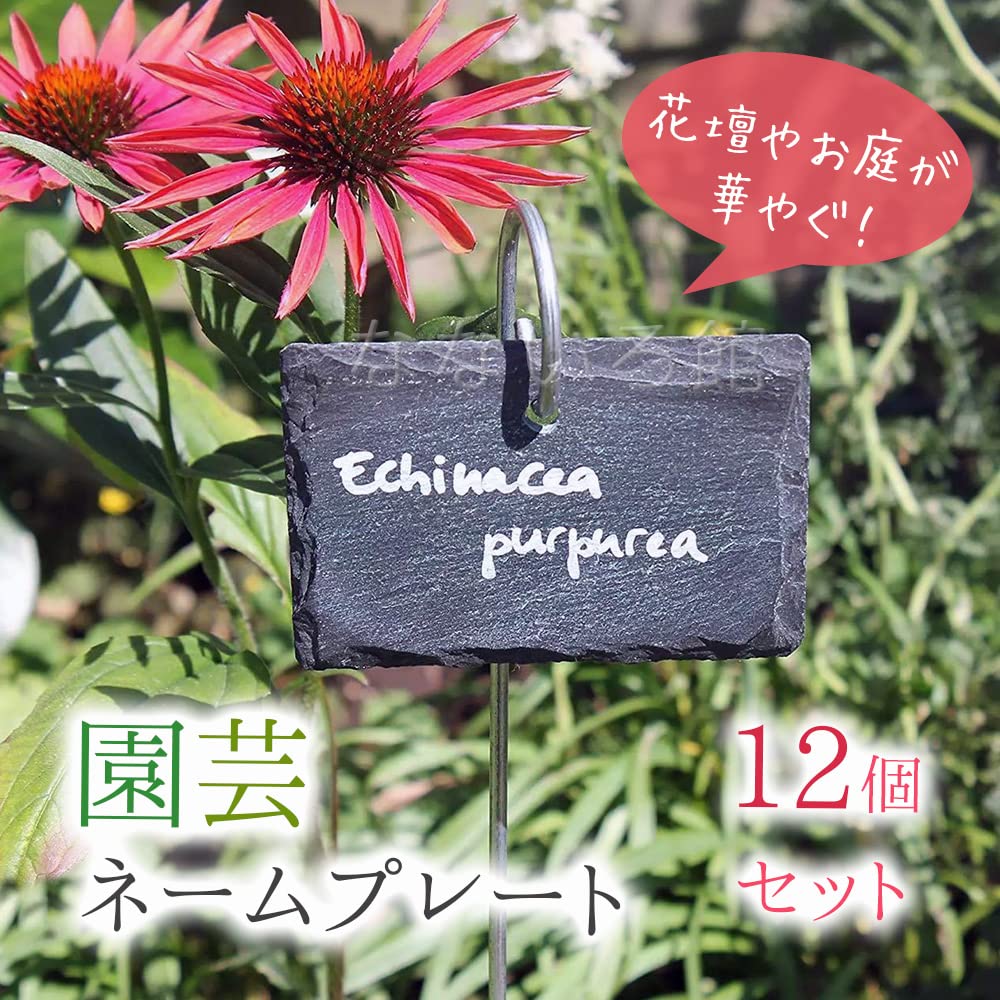 Gardening Nameplate Gardening Label Stone Plate Gardening Flower Bed Home Garden Herb Garden Plant Label Stylish (Nanairokan) (12 Pieces)