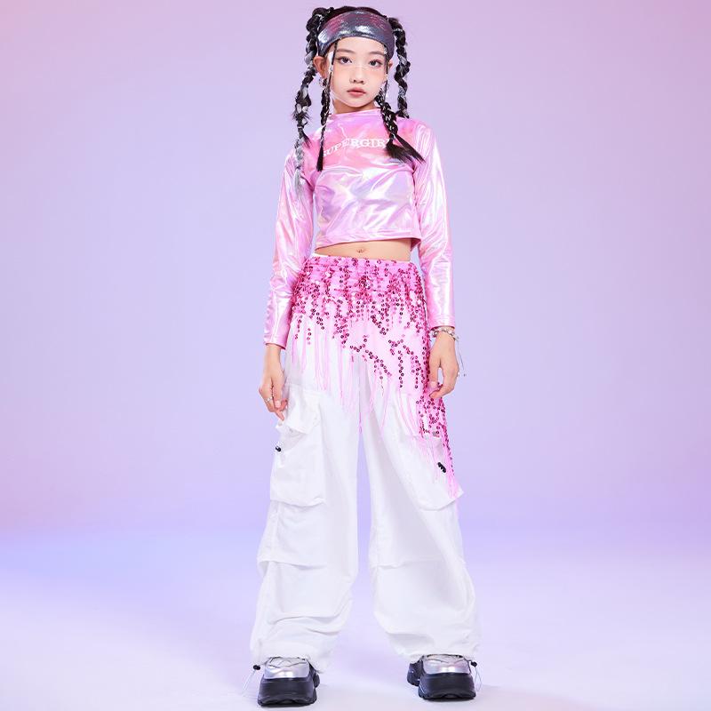 Clothes Jazz Dance Costume Set Kids Fashion Sequins Show Costumes Girls Catwalk Fashion Outfits Kids Hip Hop Hip Hop Dance