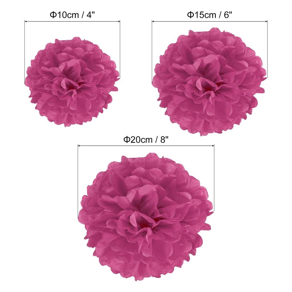 4"/6"/8" Tissue Pom Poms Flowers, 12 Pack Paper Flower Ball for Wedding Bridal Shower Birthday Bachelorette Party