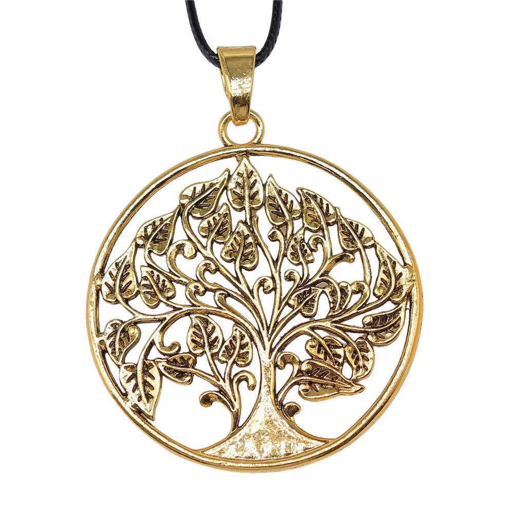 Tree of Life Nature Growth Pendant Antique Bronze Metal Daughter Choker Necklace Trendy Gift