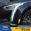 Für Cadillac CT6 2016-2020 Rauchschwarz Hochglanz Vorgeschnitten Scheinwerferschutzfolie TPU PPF Kratzfest Auto Vinyl Folien Kit