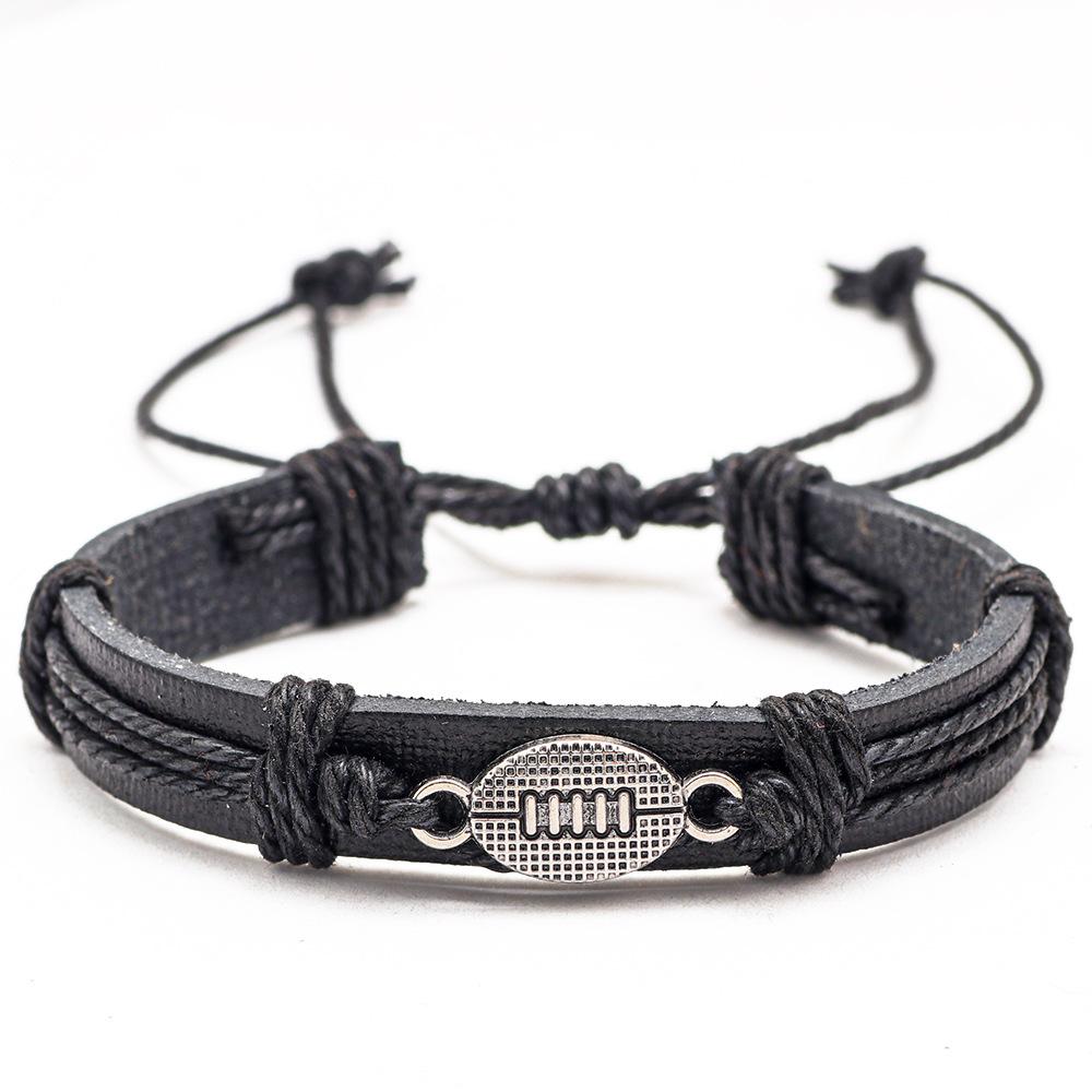 Leather Bracelet Basketball Baseball Football Softball Sports Leather Bracelet