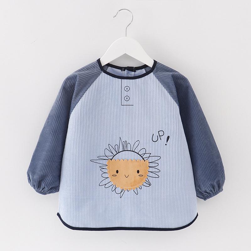 Waterproof Baby Long Sleeve Bib Apron Anti-dirty Toddler Eating Reverse Wear Smock Kids Feeding Coverall for Boys Girls Autumn Winter