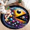 Pac-Man Custom Name Round Area Rug,Carpet Rug for Living Room Bedroom Sofa Playroom Decor,Non-slip Floor Mat