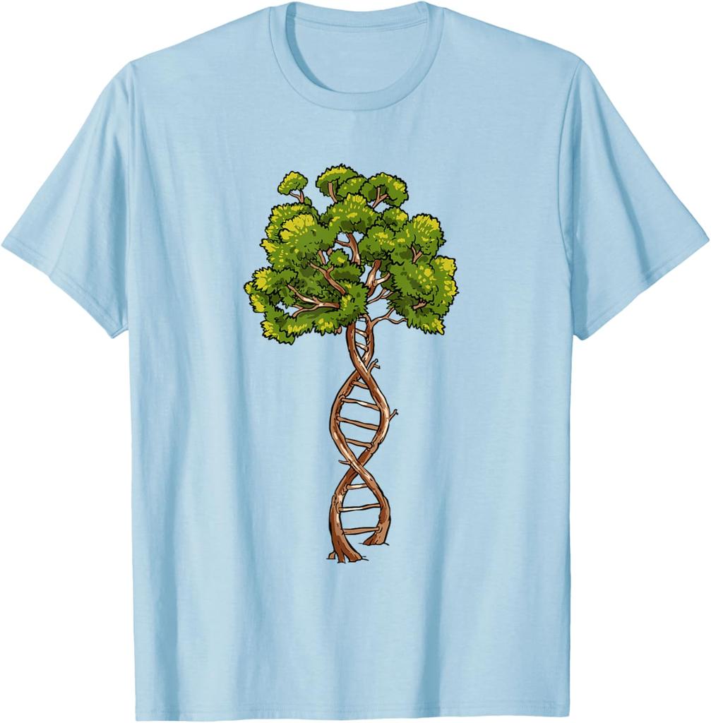 DNA Baum des Lebens Wissenschaft Genetik Biologie Liebhaber Grafik T-Shirt Kurzarm Lässig Rundhals T-Shirt