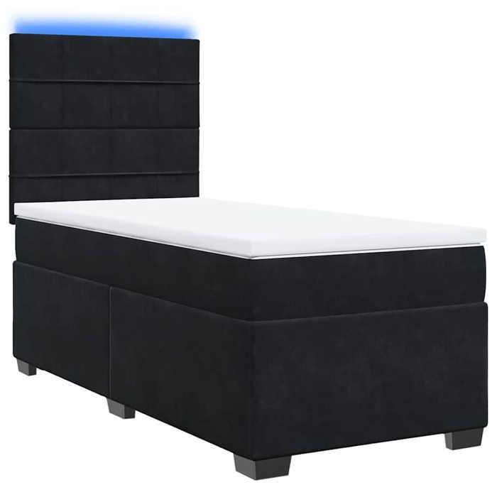Maison Exclusive - Sommier à lattes de lit avec matelas Noir 90x190 cm Velours