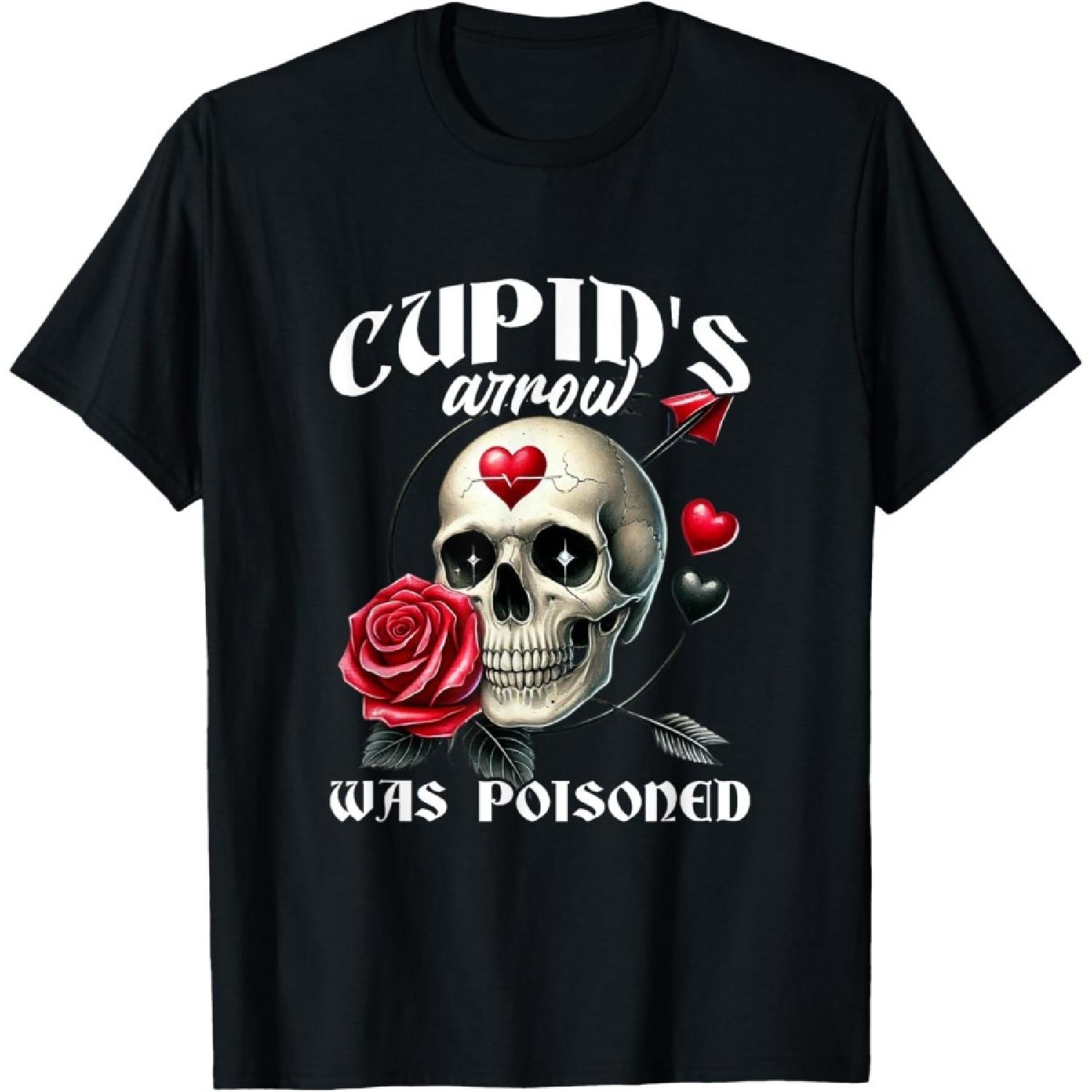Cupid s Arrow Was Poisoned Gothic Anti Valentines Goth Girl T-Shirt(10) S