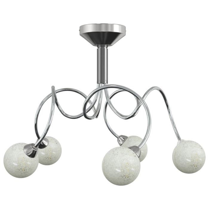 Plafonnier - VIDAXL - 5 abat-jour ronds en verre - Design moderne - Économie d'énergie LED - G9