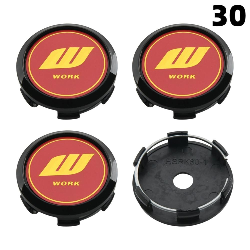 4PCS OD 60MM / ID 56MM Cap For Rims WORK EMOTION EQUIP MEISTER VS Emblem Wheel Center Cap Sport Car Logo Wheel Cover Hub Caps