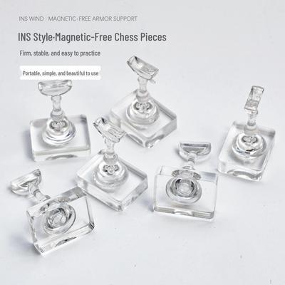 Transparent Snap-on Manicure Nail Display Stand with Magnetic-Free Cat Eye Base