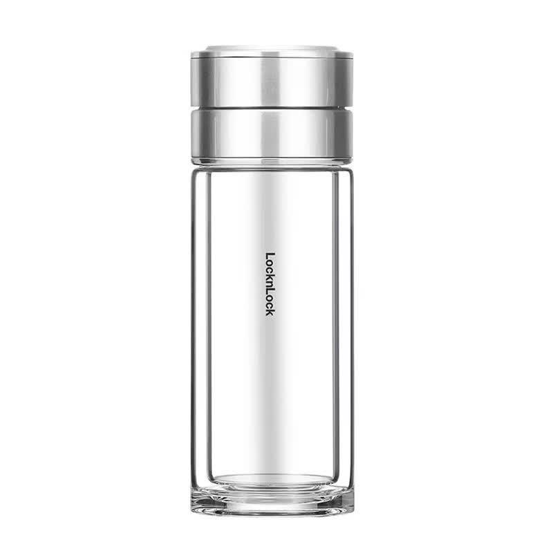 LOCKLOCK LLG6013 Double-Layer Glass Tea Infuser Bottle