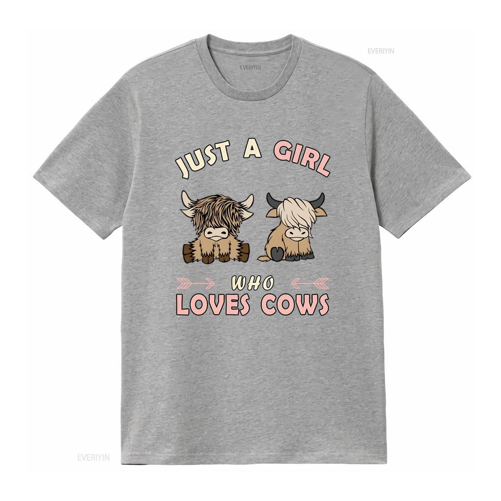 Just Girl Who Loves Cows Fashion  T Shirt Women Soft Stretchy Summer Top Unique Print Design Cute Trendy Daily Wear Cow Lover