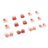 Ice Through Pink Short Wear Nail Sweet Cool Chain Diamond Nail Art Piece Pearl French Gentle White 24 Pieces Boxed